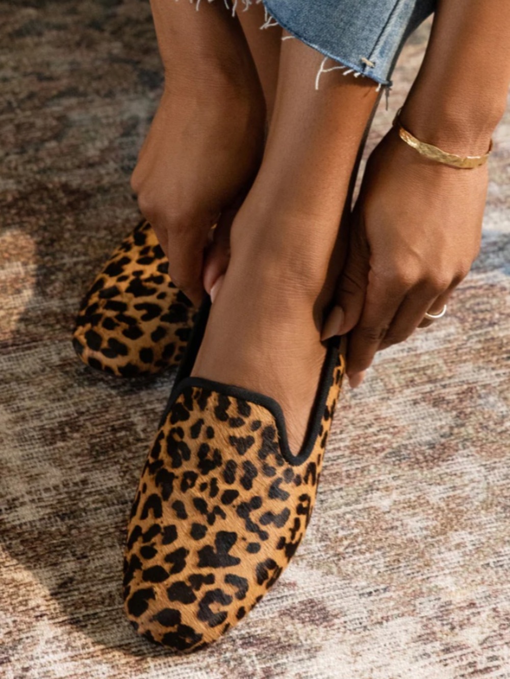 BIRDIES Starling Cheetah Calf Hair Flats/Deadstock